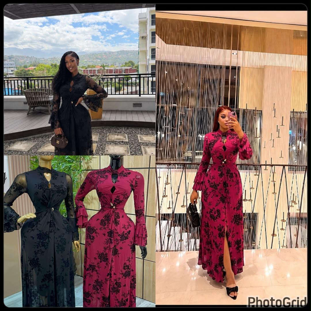 Women’s Luxury Slit Mesh Gown