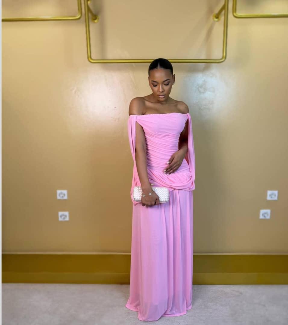 Women’s Luxury Off-Shoulder Mesh Ruched Dress