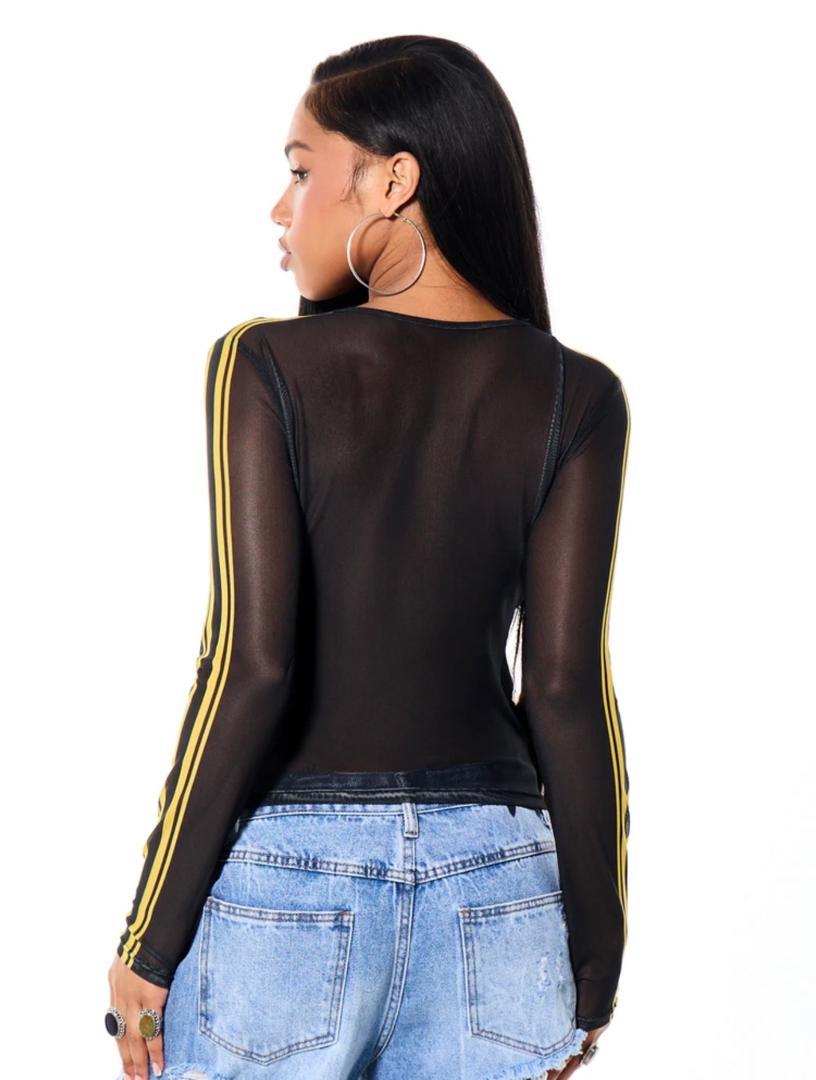 Women’s Luxury Sexy Mesh Top | Black Stretchy Top