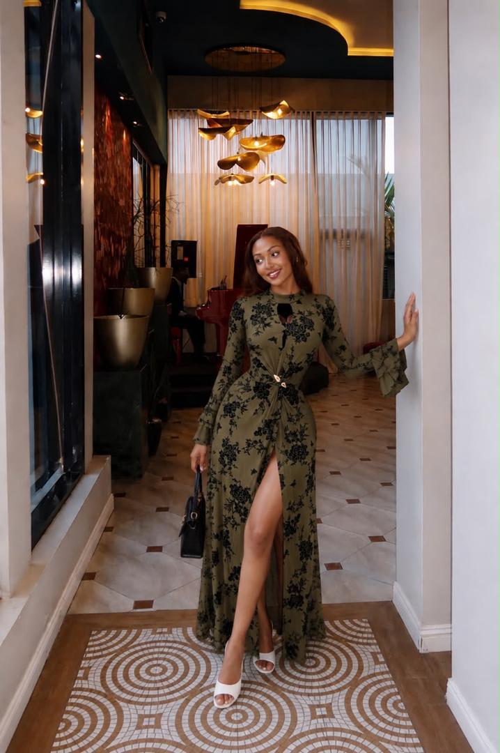 Women’s Luxury Slit Mesh Gown