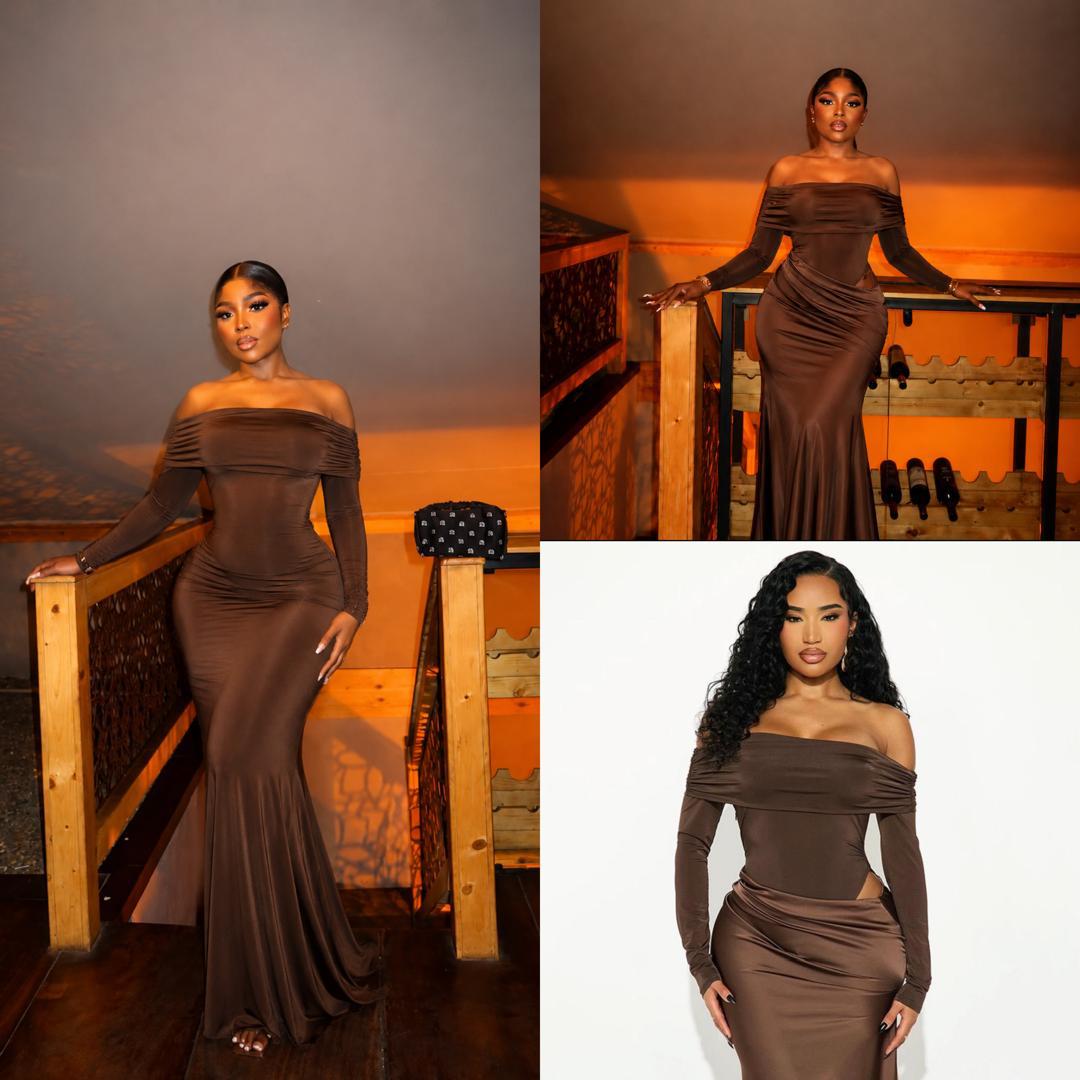 Women’s Luxury Off-Shoulder Satin Maxi Dress