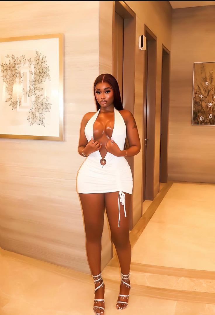 Women’s Luxury Sexy Mini Dress – Deep V Metal Ring Detail